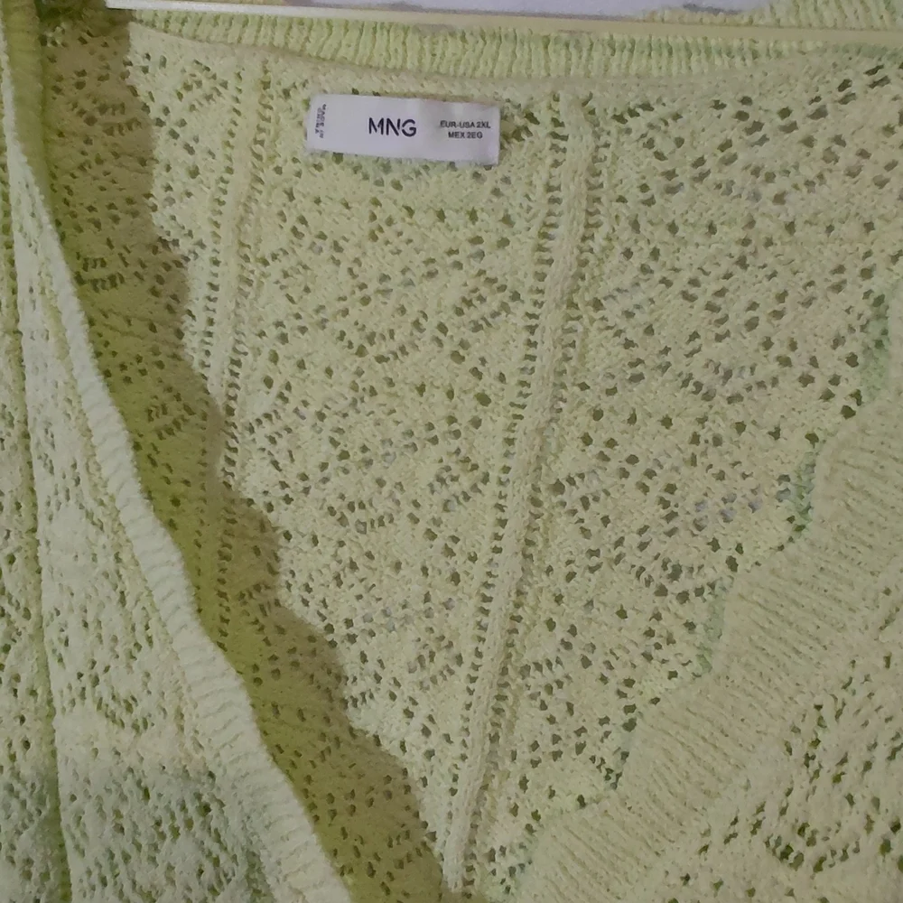 Mango Light Green Open Knit Cardigan - Picture 3 of 11